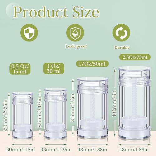 Teenyyou 30 Pcs 15ml Clear Deodorant Containers with Twist Mechanism - Variation of THIS listing