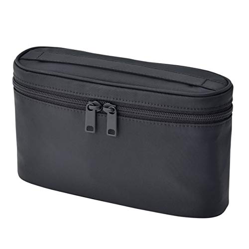 MUJI Nylon Pouch with Handle - Thin Travel Wallet, Black, 4.9 x 8.1 inches