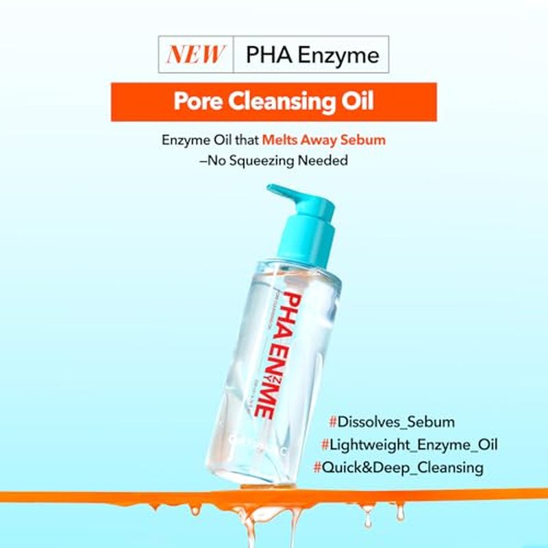 Cell Fusion C PHA Enzyme Pore Cleansing Oil, Makeup Remover with Enzyme, PHA & Jojoba Oil, Removes Blackheads & Sebum, Lightweight Facial Cleanser, 6.76 fl.oz / 200ml