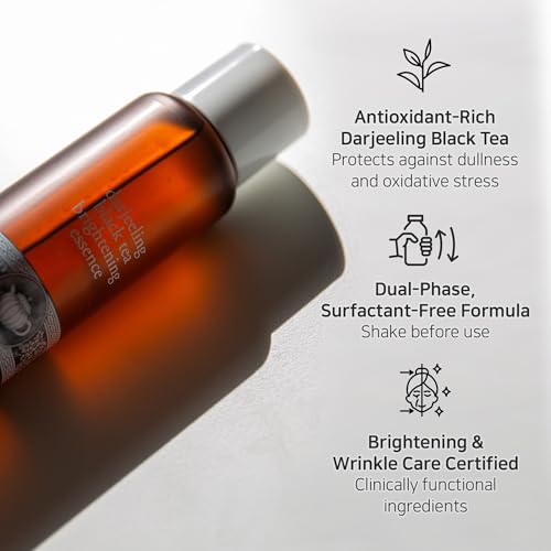 Hydrating Face Essence Radiance Boosting Smoothing Formula with Darjeeling Tea Extract, Niacinamide, Adenosine for Dry Dull Skin, 146ml / 4.94 fl.oz
