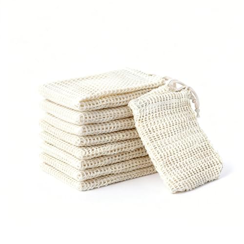 Bar Soap Pouch,10 Packs Sisal Soap Saver bags for Exfoliating, Shower,Scrubber