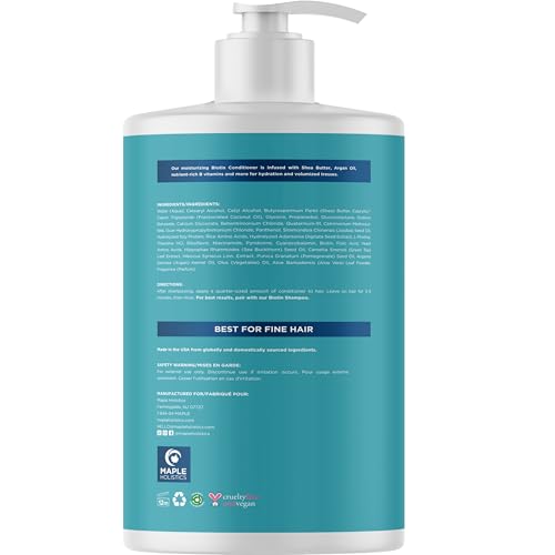 Biotin Conditioner for Thinning Hair - Volumizing, Sulfate & Paraben-Free, 32 Fl Oz - Original Pack