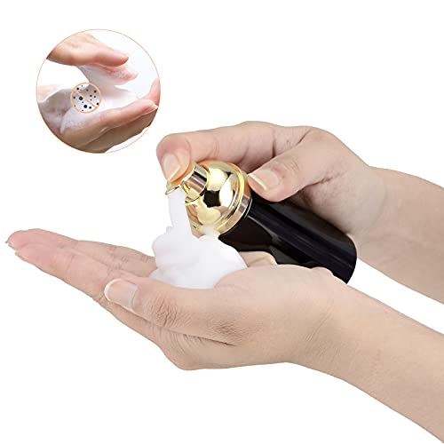 Gold and Black Travel Foam Pump Bottle Set 2oz 30 Pack - Leakproof Reusable Dispensers