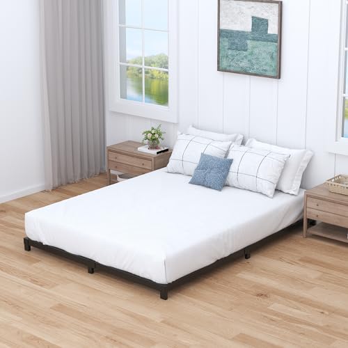 Queen Size Low Profile Bed Frame - 4 Inch Platform Metal Bed