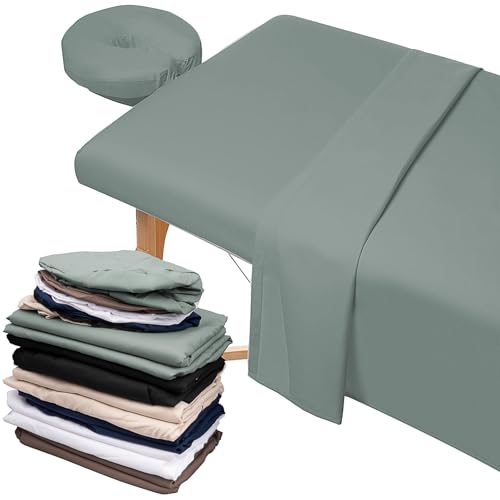18-Piece Microfiber Massage Table Sheets Set with Face Rest Covers - Multicolor