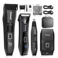 Soonsell 4-in-1 Men's Grooming Kit, Waterproof Beard Trimmer, Nose & Body Hair Removal