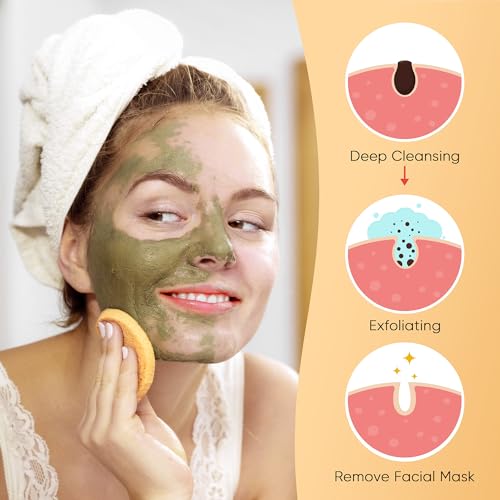 GAINWELL Compressed Facial Sponges 200PCS Yellow — Personal Spa Cleansing Pads (Pack of 50 x 4)