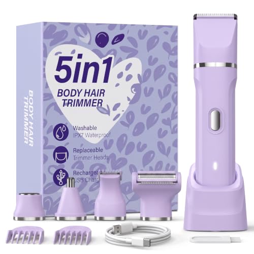 Purple 5-in-1 Women’s Bikini Trimmer & Full-Body Hair Removal Kit