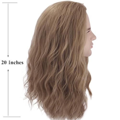 Blonde Wigs Men Shoulder Length Ash Blonde Wavy Synthetic Hair Cosplay Party Daily Wear - Ash Blonde Variation
