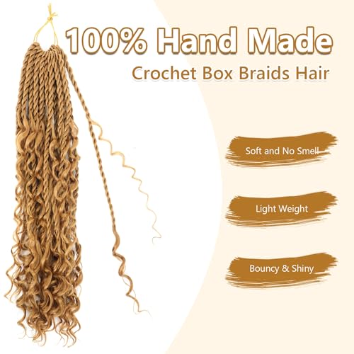 FIRSTCYH HAIR Senegalese Twist Crochet Hair 24 Inch 8 Packs #27 - Curly Ends, Easy Install