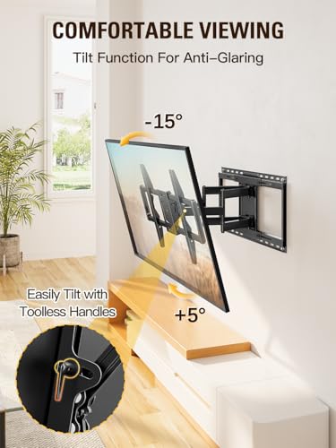 Mounting Dream Sliding Full Motion TV Wall Mount for 42-86 Inch TVs, Max 132lbs, Includes Sliding & Tilt Features