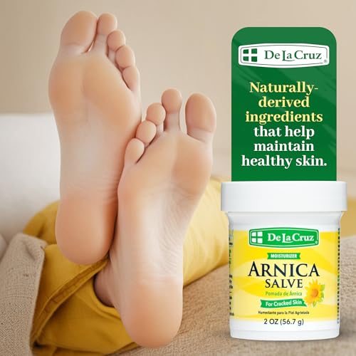 De La Cruz Arnica Salve - Foot Cream for Dry Cracked Heels and Feet - Moisturizing Hand Salve for Dried Hands - 24 Hour Moisture Foot Cream for Dry Cracked Feet and Rough Skin - 2 OZ (6 Pack)