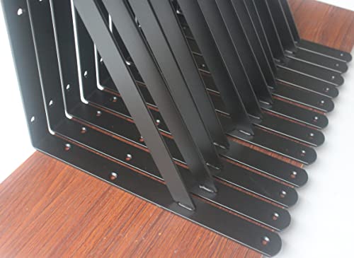 Heavy Duty Shelf Brackets 18x12 Inches - Black Metal Support Angle Brackets, 30 Pack Variation of 30 Pack-Black / 18''x12''