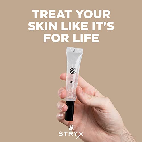 Stryx Mens Brow & Beard Gel Comb -Made in USA Beard Care good for Eyebrows with Brush Applicator - Moisturizing Aloe Vera, Bamboo & Cucumber Extracts for Subtle & Non-Sticky Hold