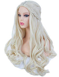 Women's Long Wavy Blonde Wig for Halloween Cosplay Party Costume