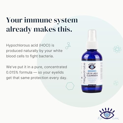 Eye Love Heyedrate Lid and Lash Cleanser - 4 oz Glass Bottle - Daily Eyelid & Lash Cleaner