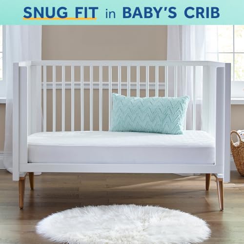 Sealy Baby Infant & Toddler Crib Mattress - 2-Stage, Waterproof, Blue/Silver