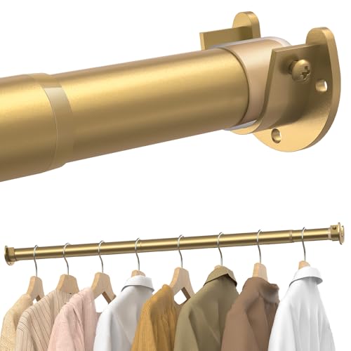 Supforce 5 Pack Closet Rod, 17-54in, Gold – Stepless Adjustable Heavy-Duty Rod