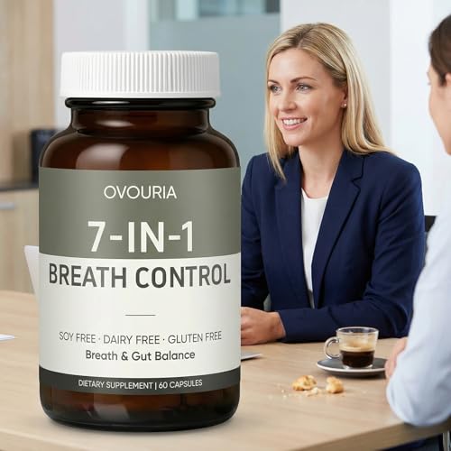 Ovouria Breath & Gut Balance 7-in-1 Capsules for Fresh Breath & Digestive Support - Vegan, Non-GMO, 60 Count