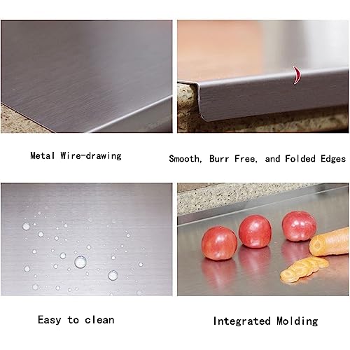 BILLAMB Stainless Steel Cutting Board 35.5 x 22.8 inch – Large Kitchen Chopping Surface