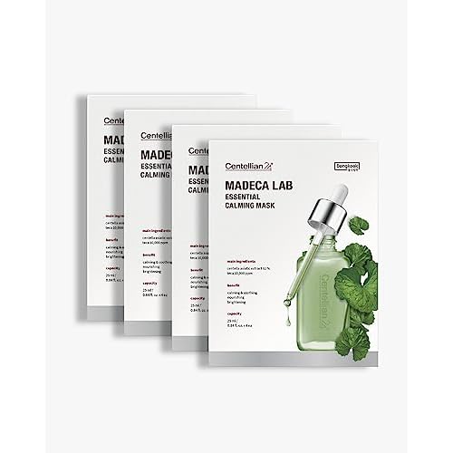 CENTELLIAN 24 Madeca Mask (Extra Calming, 24pc) - Face Mask Sheet for Ultra Calming, Soothing for Sensitive, Acne-prone Skin with Centella Asiatica, TECA, Niacinamide. Korean Skin Care for Men Women