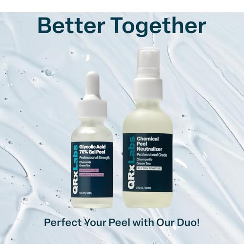 Glycolic Acid Face Peel & Neutralizer Set - Professional 70% AHA Skin Treatment - Gel Peel with Neutralizer for At-Home Spa
