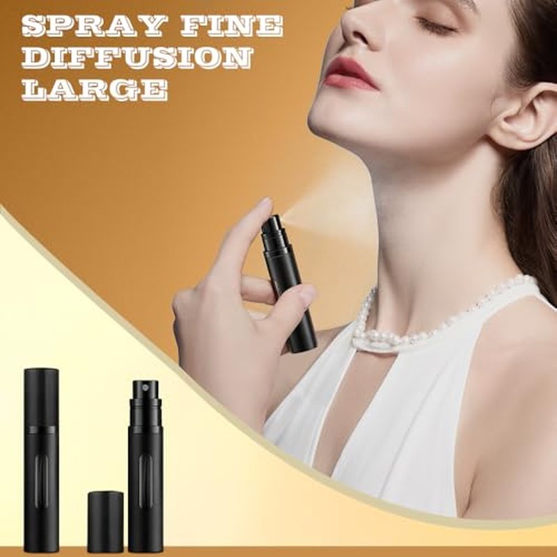 5ml Perfume Atomizer Travel Refillable,Mini Cologne Dispenser, Bottom-Filling Fragrances Perfumes Bottle,Portable Sprayer Pocket Size for Women Men Cruise Car Trip Gift 2pcs (grey-silver)