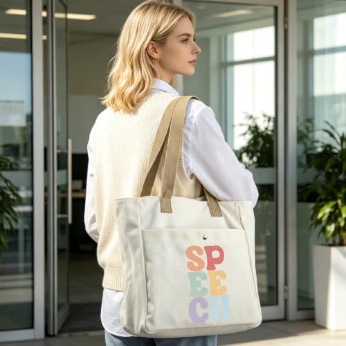 WCGXKO Speech Tb Tote Bag for SLP – Therapy Graduate Gift, Speech Therapist Gift