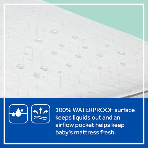 Sealy Baby Infant & Toddler Crib Mattress - 2-Stage, Waterproof, Blue/Silver