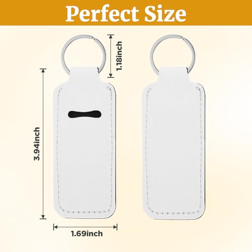 50 Pcs Sublimation Lipstick Holder Blanks Bulk Blank Neoprene Lipstick Holder Keychain Travel For Women DIY Key Ring