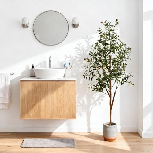 AzureLeap 5FT Artificial Olive Tree with Moss & Basket – Realistic Indoor Olive Silk Tree for Home & Office