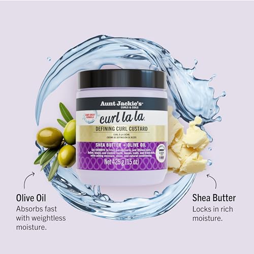 Aunt Jackie's Curl La La, Lightweight Curl Defining Custard, Enriched with Shea Butter & Olive Oil, Basic, 15 Ounce