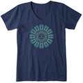 Life is Good Women's Crusher Vee T-Shirt - Darkest Blue, Small