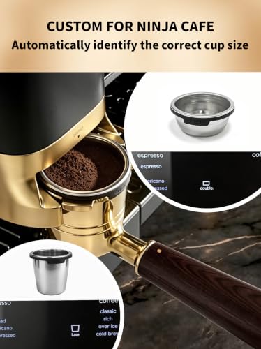 Double & Luxe Basket Portafilter for Ninja Luxe Café Espresso Machines