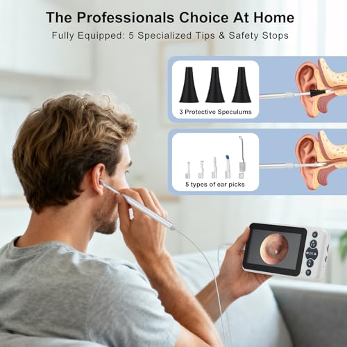 Digital Otoscope with 4.5-Inch HD Screen Ear Wax Removal Kit