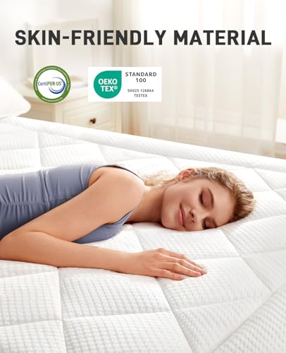 PERLECARE Twin Mattress Topper 4 Inch Dual Layer Cooling Gel Memory Foam - Deep Pocket