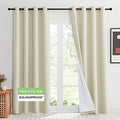 KGORGE 52W x 84L 4-Layer Soundproof & Dust Curtain, Blackout + Detachable Felt Liner (Pack of 2, Cream Beige)