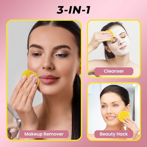 Turmeric Kojic Acid Cleansing Pads for Face Dark Spots - Hydrates & Plumps Skin - With Vitamin C & E - Sensitive Skin Friendly (50 Pads)