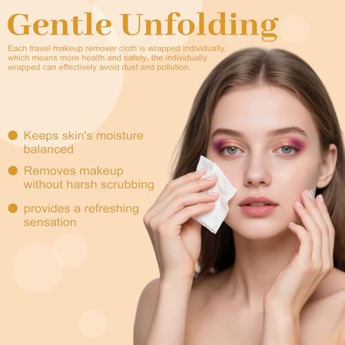 Makeup Remover Wipes Bulk Individually Wrapped,Travel Makeup Wipes Gentle for Face Cleansing Mascara Lipstick Travel Hotel£¨black,pack of 100)