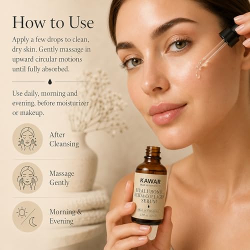 KAWAR Hyaluronic Acid Serum with Collagen & Dead Sea Minerals 1.7 fl oz