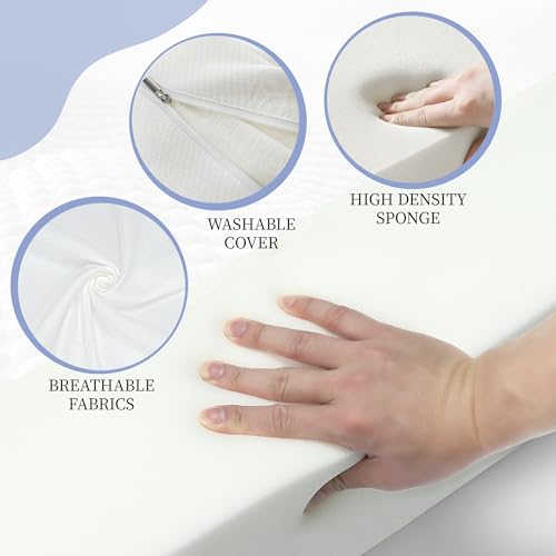 White Mattress Gap Filler for King Bed - 78 x 8 x 10 Inches Bed Extension