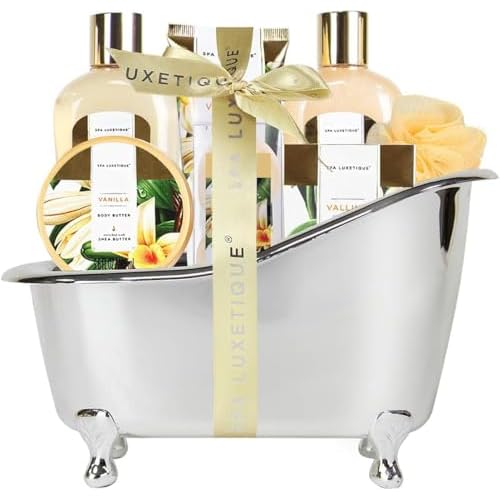 Spa Gift Sets, Gifts for Her, 8pcs Vanilla Bath Sets with Body Butter, Bubble Bath, Bath Bomb, Bath Sets for Women Gifts, Christmas Gifts, Gifts for Women