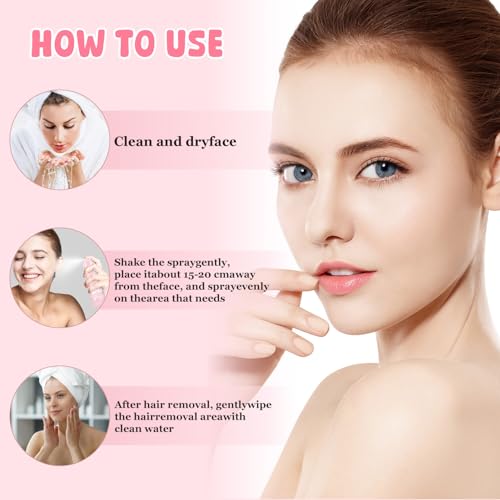 Hair Identifier Spray for Face Shaving, Moisturizing and Skin Care Dermaplaner Spray,Skin Body Hair Identifier Comfortable Face Shaving Powder (Pink 1pack 01)