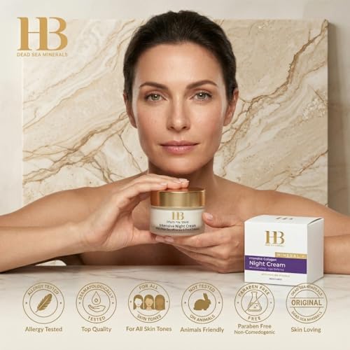 Dead Sea Minerals Collagen Night Face Cream - Hydrating Anti-Aging Moisturizer 50ml
