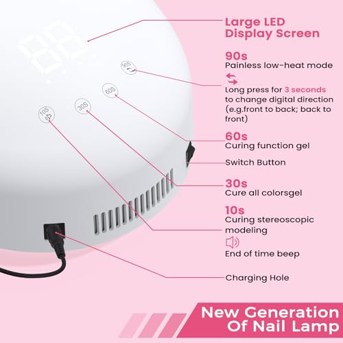 Professional UV Nail Lamp with 4 Timer Settings for Gel Nails & Manicures