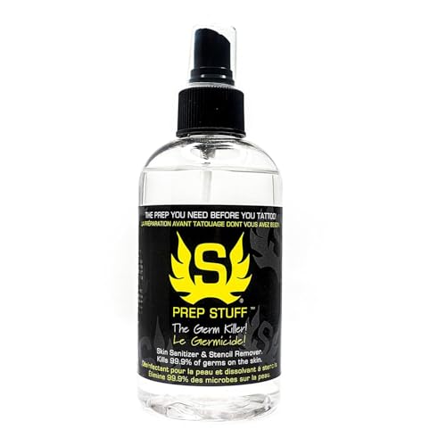 8oz Tattoo Stencil Prep Spray - Clear | Skin Cleanser & Remover for Artists