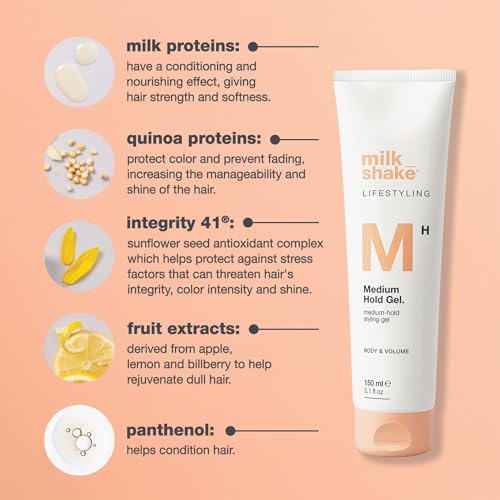 Medium Hold Hair Gel for Styling, Adds Shine & Definition - 5.1 Fl Oz