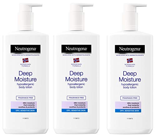Neutrogena Norwegian Formula Deep Moisture Body Lotion Pack of 3 - Hypoallergenic 13.5oz