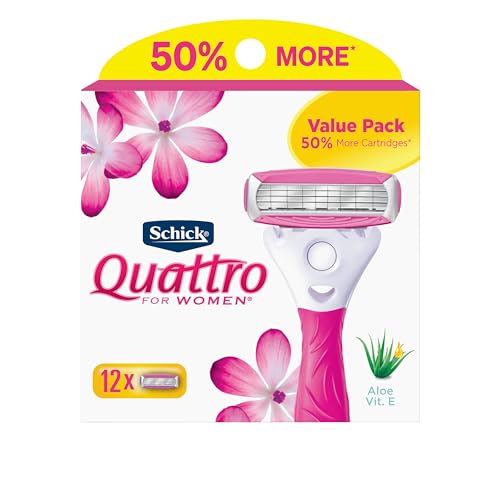 Schick Quattro Womens Razor Blade Refills, 12 Count