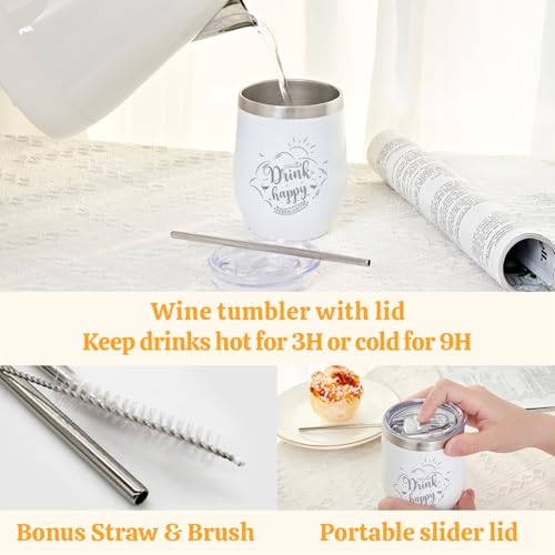 Vanilla Spa Gift Set for Women - 6pcs Bath & Relaxation Kit with Bracelets & Tumbler